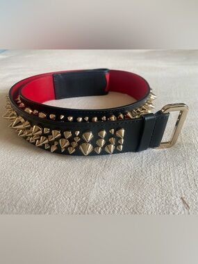 Christian Louboutin Red Leather Belt Panel
